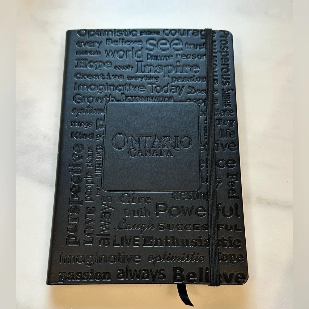 Black Embossed Ontario Canada Journal Notebook with Lined Paper